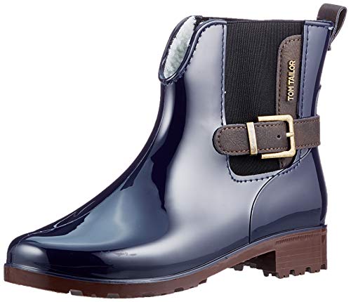Tom Tailor Womens 9092305 Rain Boot Bootie Boot, Navy, 4.5 UK von TOM TAILOR