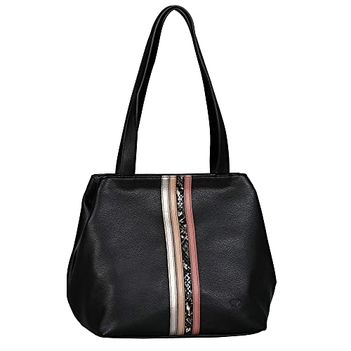 Tom Tailor and Denim Tom Tailor Bags Damen Miri Fall Shopper, Mehrfarbig Schwarz von TOM TAILOR