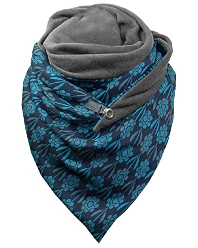 TOMEEK Damen Schal,Winterschal Große Warm Dreieck Schal Halstuch Scarf Deckenschal mit Knopf übergroßer Soft Wrap Winter Shawl Schal Poncho Damenschal Herbstschal(W15-Grau) von TOMEEK