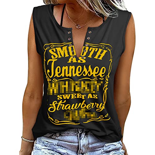 TOMEEK Damen Sommer Tank Top Ärmellos Tunika Bluse Top Lockere Passform Basic T Shirt Lässige Weste mit V-Ausschnitt Strandhemden, Farbwort1, Größe L von TOMEEK