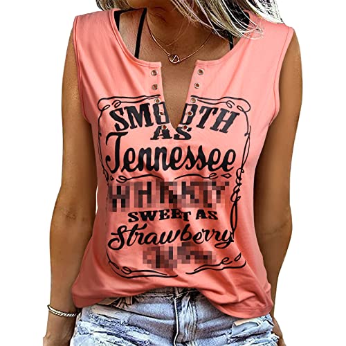 TOMEEK Damen Sommer Tank Top Ärmellos Tunika Bluse Top Lockere Passform Basic T Shirt Lässige Weste mit V-Ausschnitt Strandhemden, Rosa1, Größe L von TOMEEK