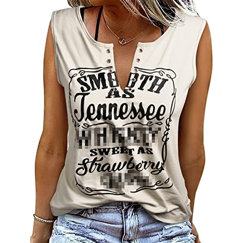 TOMEEK Damen Sommer Tank Top Ärmellos Tunika Bluse Top Lockere Passform Basic T Shirt Lässige Weste mit V-Ausschnitt Strandhemden, Weiß1, Größe L von TOMEEK