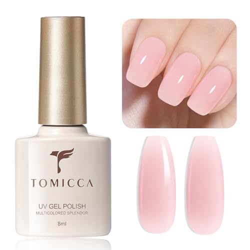 TOMICCA UV Nagellack, Beige Rose Gel Nagellack UV/LED Soak-Off Gel Nail Polish Geeignet für Anfänger Nail Art Salon DIY Home, 8ML von TOMICCA