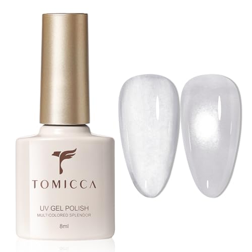 TOMICCA UV Nagellack Cat Eye Silver,9D Cateye UV/LED Soak-Off Gel Nail Polish Cat Magnetic Nail Art Salon DIY Home, 8ML von TOMICCA