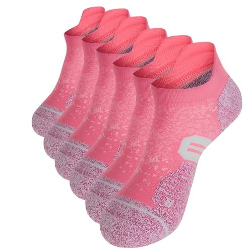 Kompressionssocken Damen Herren Sneaker Socken 43-46 39-42 35-38 Sportsocken Running Socks Laufsocken Atmungsaktive Rutschfeste 3 Paare (DE/NL/SE/PL, Numerisch, 34, 37, Regular, Regular, Rosa) von TOMILIOLD