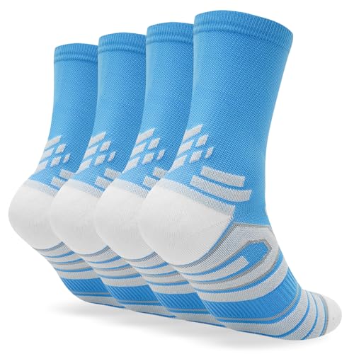 TOMILIOLD Kompressionsstrümpfe Socken Herren Damen 43-46 39-42 35-38 Anti-Blasen Stützstrümpfe Kompressionssocken Atmungsaktiv Compression Running Socks Laufsocken Sportsocken 2 Paar (47-51, Blau) von TOMILIOLD