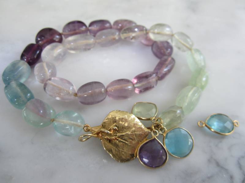 Kette Topas Fluorit Mondstein Amethyst Collier von TOMKJustbe