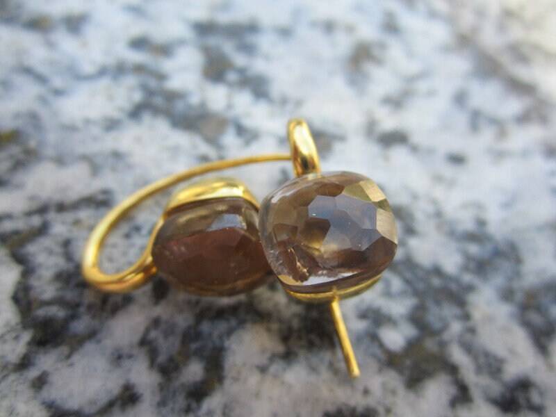 Ohrringe Rauchquarz Earrings Style Smoky Quartz Ohrhänger Gold von TOMKJustbe