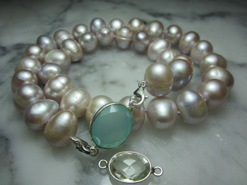 Perle Armband Kette Tahiti Aventurin Prasolith von TOMKJustbe