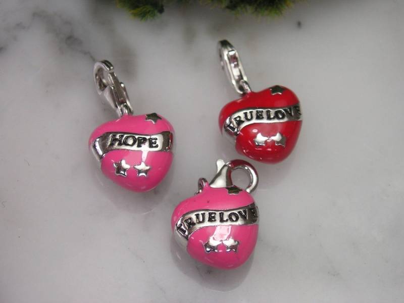 Tom K Herz Hearts Lilie Charms Anhänger Bettlerarmband True Love 925 Chrome von TOMKJustbe