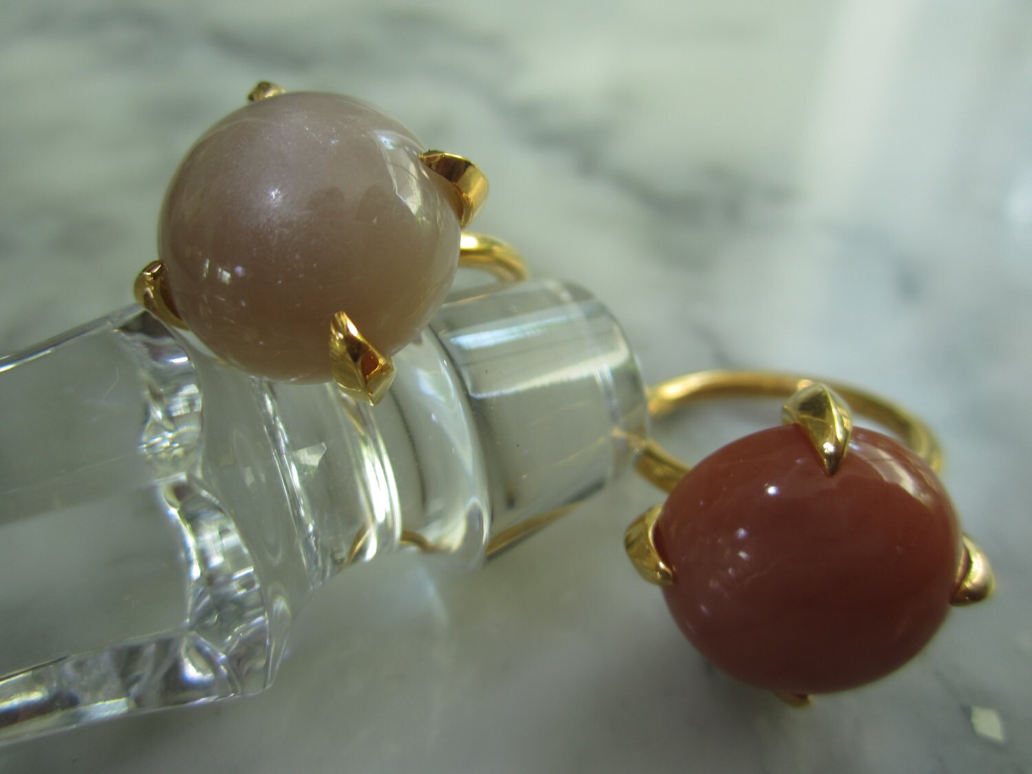 Tom K Ring Anhänger Mondstein Italien Rauch Quarz Gold Nudo Lemon Peridot Stil Facetten Limitierte Edition von TOMKJustbe