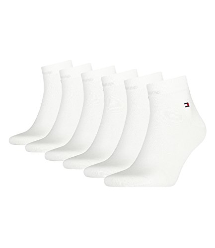 TOMMY HILFIGER 6 Paar Quarter Socken weiß 300 47-49 von TOMMY HILFIGER