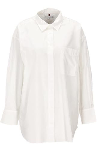 Tommy Hilfiger Damen Co Voile Ls Button Down Shirt Ww0Ww45236 L/S Blusen, White (Th Optic White), XS-S von Tommy Hilfiger