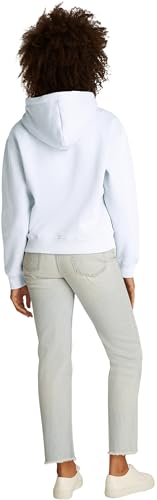 Tommy Hilfiger Damen Hoodie mit Logo, Blau (Breezy Blue), L von Tommy Hilfiger