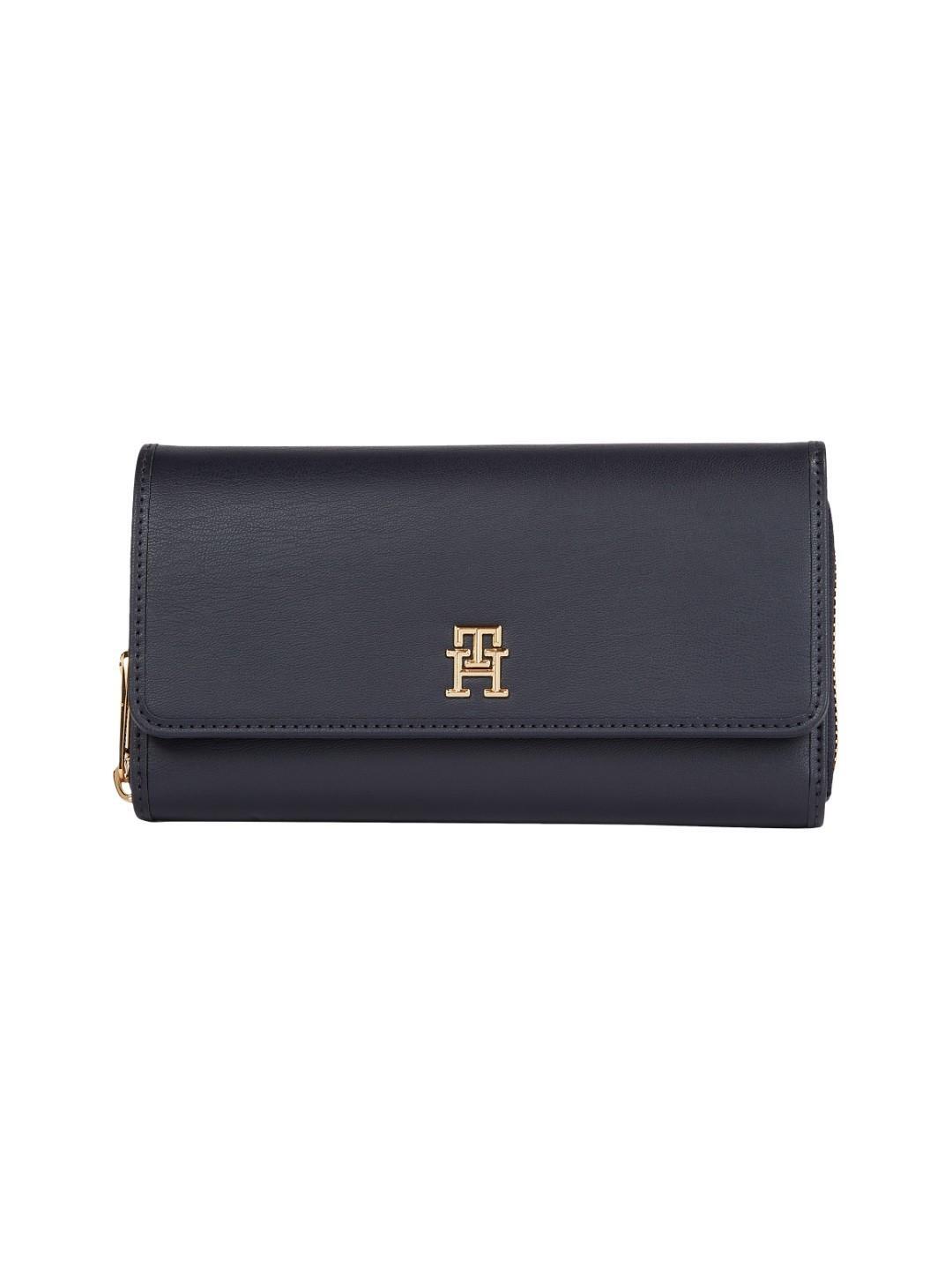 TOMMY HILFIGER - Damenbörsen Th City Summer L Flp Wallet Space Blue Blau von TOMMY HILFIGER