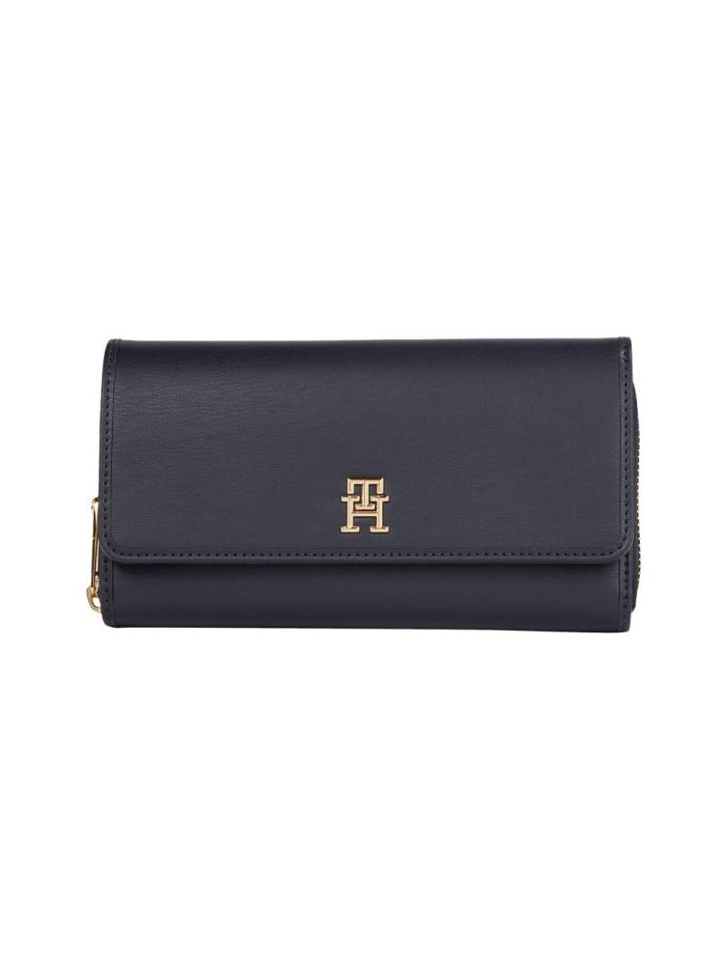 TOMMY HILFIGER - Damenbörsen Th City Summer L Flp Wallet Space Blue Blau von TOMMY HILFIGER