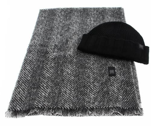 TOMMY HILFIGER Gifting Cashmere Scarf and Beanie Giftpack Herringbone/Charcoal Gray von TOMMY HILFIGER