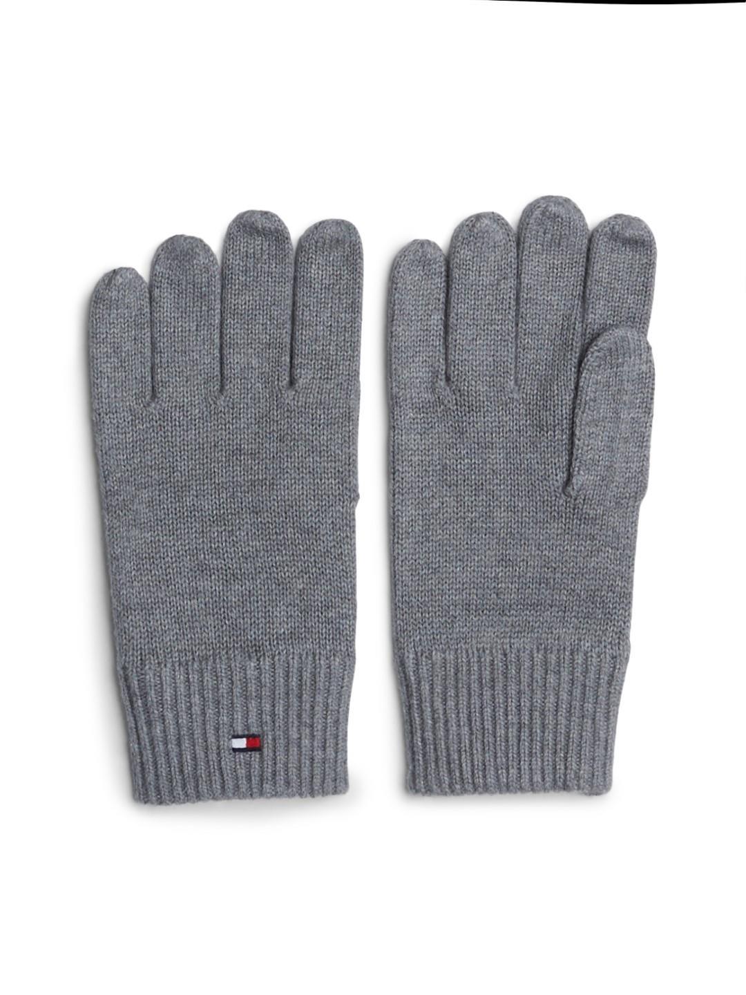 TOMMY HILFIGER - Handschuh Unisex Handschuhe Essentials Flag Pkh Mid Grey Heather Grau von TOMMY HILFIGER