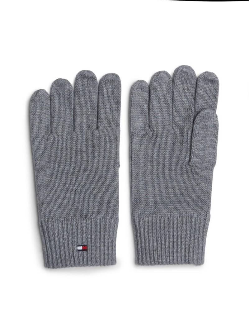 TOMMY HILFIGER - Handschuh Unisex Handschuhe Essentials Flag Pkh Mid Grey Heather Grau von TOMMY HILFIGER