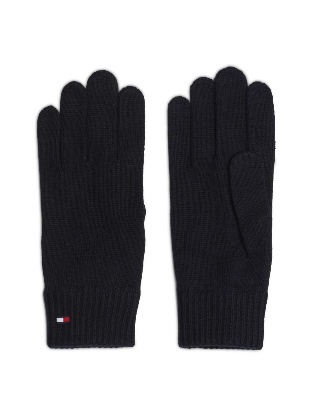 TOMMY HILFIGER - Handschuhe Unisex Essential Flag Gloves Bds Black Schwarz von TOMMY HILFIGER