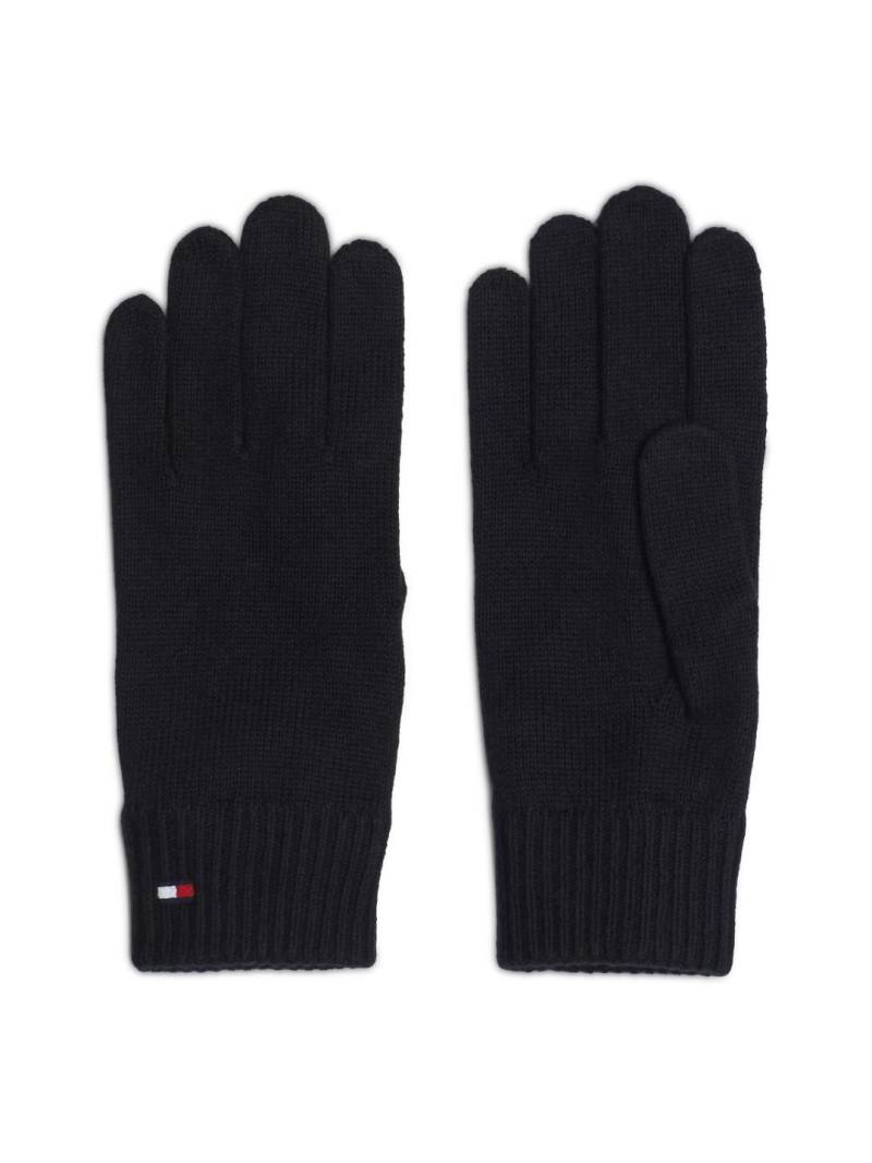 TOMMY HILFIGER - Handschuhe Unisex Essential Flag Gloves Bds Black Schwarz von TOMMY HILFIGER