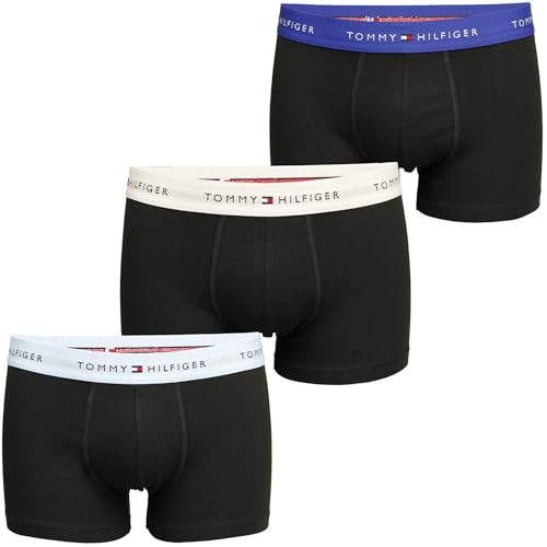 Tommy Hilfiger Herren 3er Pack Boxershorts Trunks mit Logobund, Mehrfarbig (Vsl Blu/Lght CST/WDG Blu), M von Tommy Hilfiger