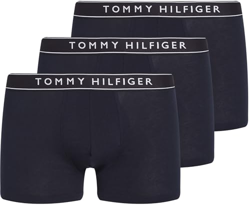 Tommy Hilfiger Herren 3er Pack Boxershorts Trunks mit Logobund, Blau (des Sky/des Sky/des Sky), S von Tommy Hilfiger