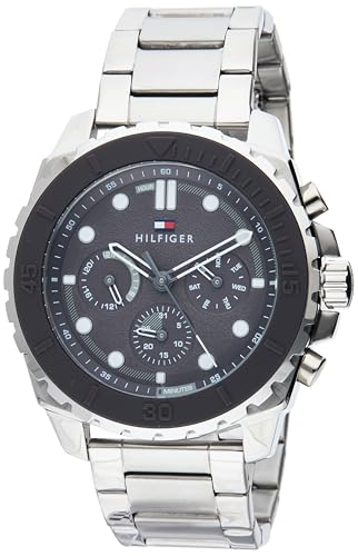 TOMMY HILFIGER Herren Analog Quarz Uhr mit Edelstahl Armband 1710689 von TOMMY HILFIGER