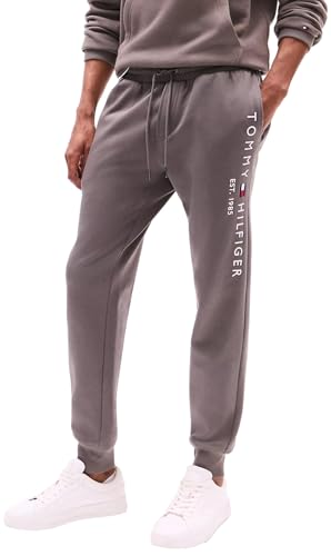 TOMMY HILFIGER Herren-Jogginghose mit Logo, mit Taschen, Größe M, P Navy, Shady Stone, Groß von Tommy Hilfiger