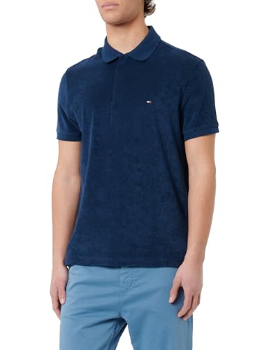 Tommy Hilfiger Herren Towelling Mw0Mw30770 Micro-Frottee-Reg-Polo, Blue (Night Sky), S von Tommy Hilfiger