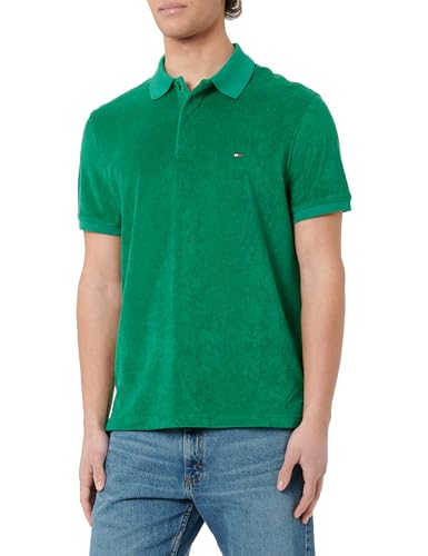 Tommy Hilfiger Herren Towelling Mw0Mw30770 Micro-Frottee-Reg-Polo, Green (Nouveau Green), S von Tommy Hilfiger
