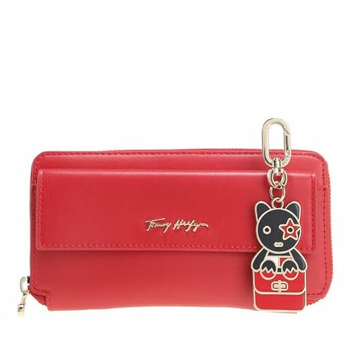 TOMMY HILFIGER Iconic Tommy Large Zip Around Wallet with Keyfob L Primary Red von TOMMY HILFIGER