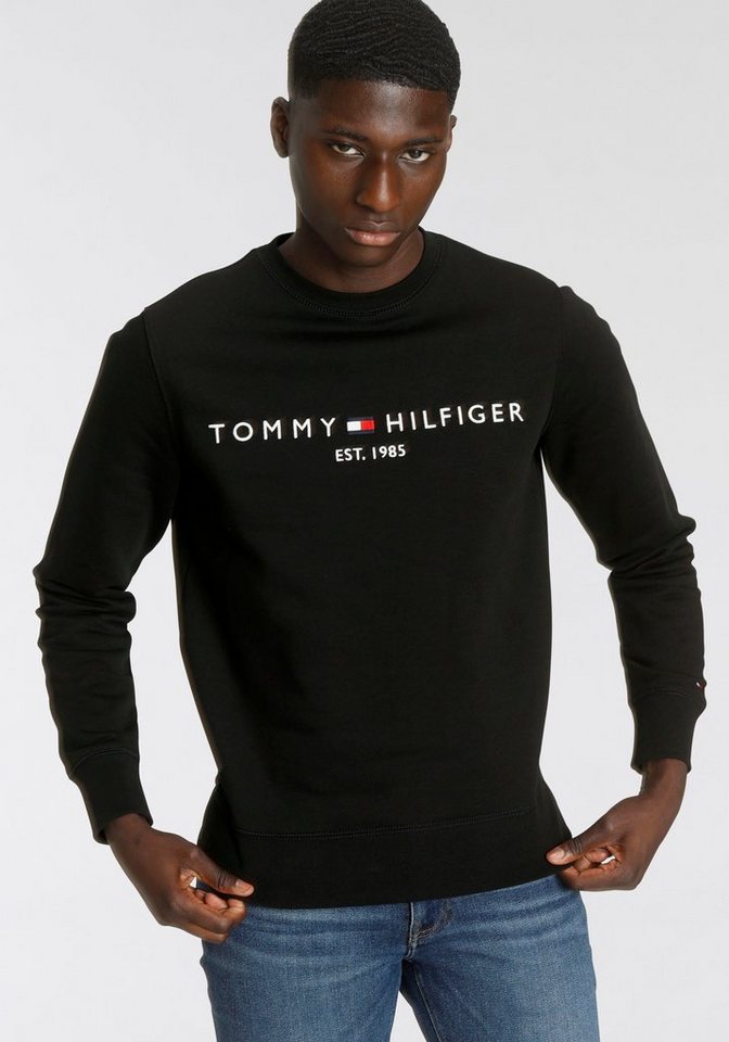 Tommy Hilfiger Sweatshirt TOMMY LOGO SWEATSHIRT mit Rundhals und Stickerei unifarben, casual, regular fit, Baumwollmix, Rundhals von Tommy Hilfiger