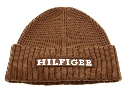 TOMMY HILFIGER TH Monotype Beanie Brown von TOMMY HILFIGER