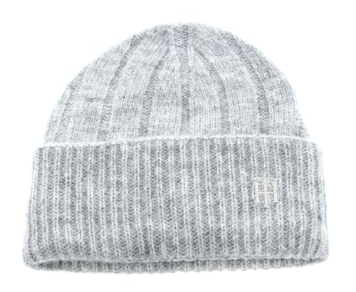 TOMMY HILFIGER TH Timeless Knitted Hat Light Grey Heather von Tommy Hilfiger