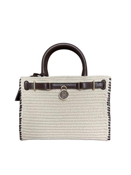 TOMMY HILFIGER - Tommy Hilfiger American Icon Mini Tote, Handtasche, Umhängetasche, Braun-Beeige von TOMMY HILFIGER