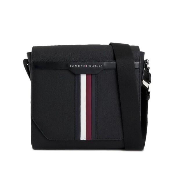 TOMMY HILFIGER - Tommy Hilfiger Coated Canvas Messenger Bag, Umhängetasche, Schwarz von TOMMY HILFIGER