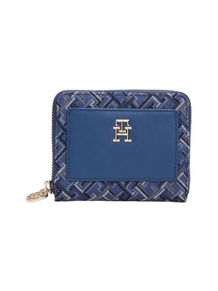 TOMMY HILFIGER - Tommy Hilfiger Distinct Medium Geldbeutel, Portemonnaie, Monogramm-Blau von TOMMY HILFIGER