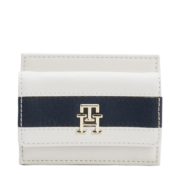 TOMMY HILFIGER - Tommy Hilfiger Iconic Tommy Card Holder, Kartenetui, Mini-Geldbörse, Weiß-Blau von TOMMY HILFIGER