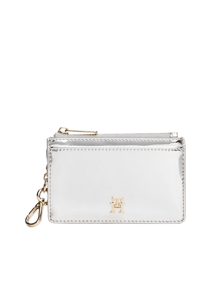 TOMMY HILFIGER - Tommy Hilfiger Metallic Card Holder, Kartenetui, Silber von TOMMY HILFIGER