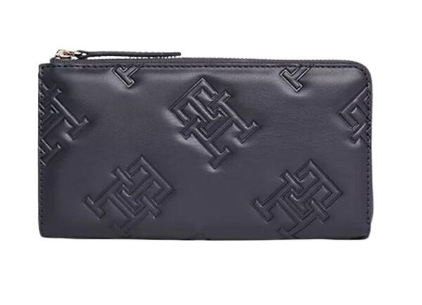 TOMMY HILFIGER - Tommy Hilfiger Refined Large Portemonnaie / Clutch, Dunkelblau von TOMMY HILFIGER