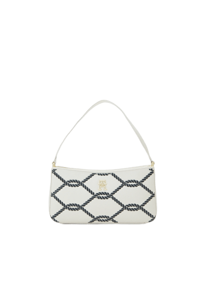 TOMMY HILFIGER - Tommy Hilfiger Timeless Shoulder Bag, Schultertasche, Creme-Blau von TOMMY HILFIGER