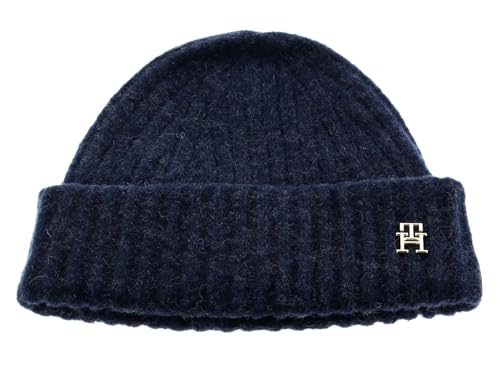 TOMMY HILFIGER Tommy Modern Fluffy Beanie Space Blue von TOMMY HILFIGER