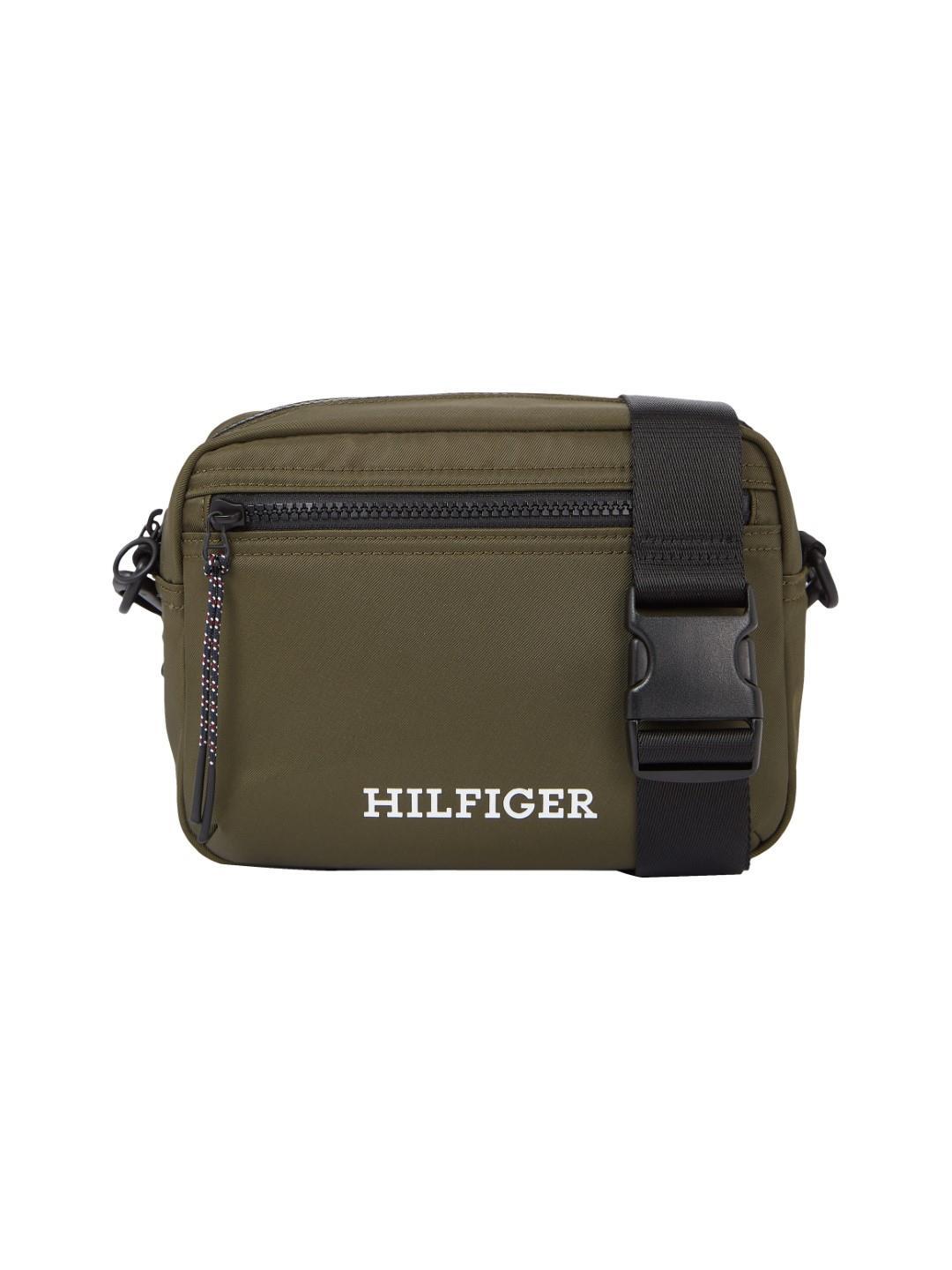 TOMMY HILFIGER - Umhängetasche Th Monotype Ew Reporter Army Green Oliv von TOMMY HILFIGER