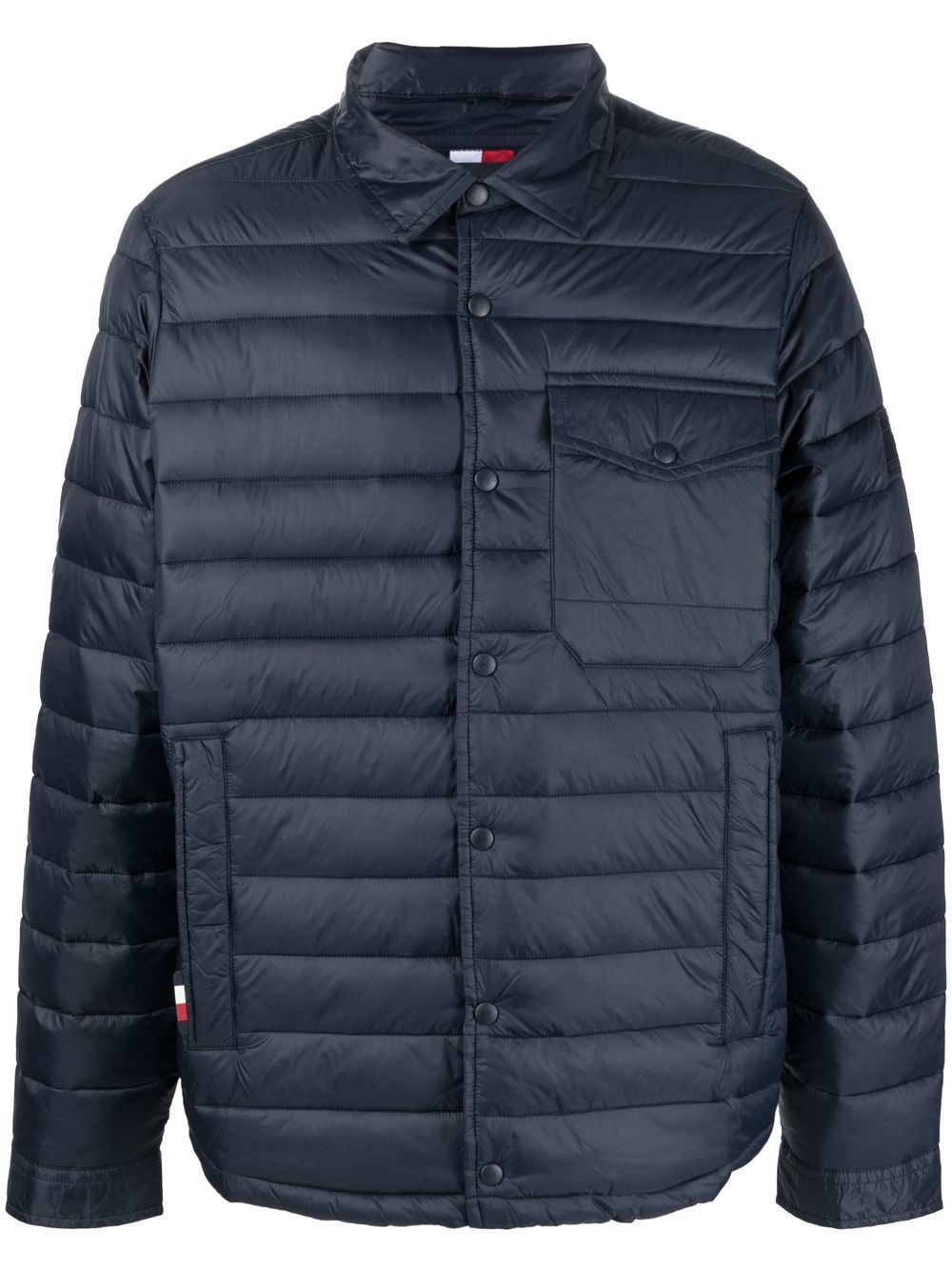 Tommy Hilfiger Gefütterte Hemdjacke mit Logo-Patch - Blau von Tommy Hilfiger