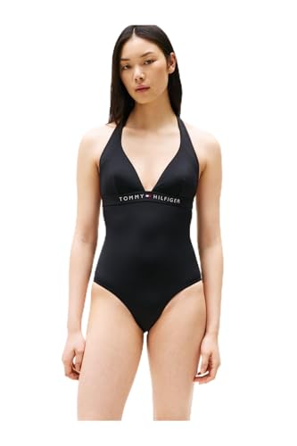 Tommy Hilfiger Damen Badeanzug Halter One Piece Neckholder, Schwarz (Black), M von Tommy Hilfiger