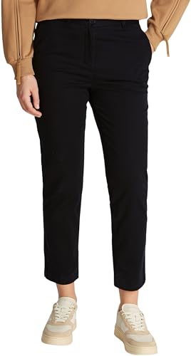 Tommy Hilfiger Damen Chino Hose Stretch Slim Knöchelfrei, Schwarz (Black), 42 von Tommy Hilfiger
