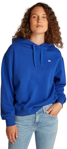 Tommy Hilfiger Damen Hoodie Contrast Flag Regular Fit, Blau (Noble Blue), L von Tommy Hilfiger