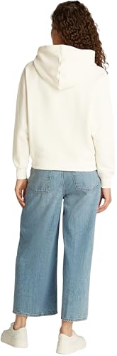 Tommy Hilfiger Damen Hoodie Regular Fit aus Baumwolle, Beige (Calico), L von Tommy Hilfiger