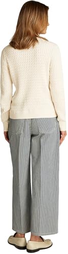 Tommy Hilfiger Damen Pullover Cable Fine Zopfstrick, Beige (Heather Ivory Petal), XL von Tommy Hilfiger